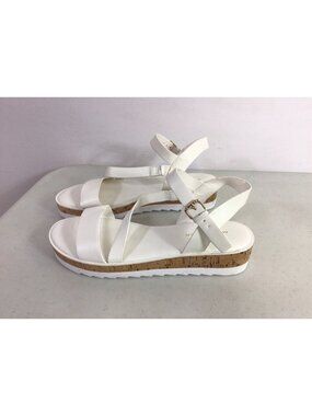 Steve Madden Platform White Sandals Womens 8